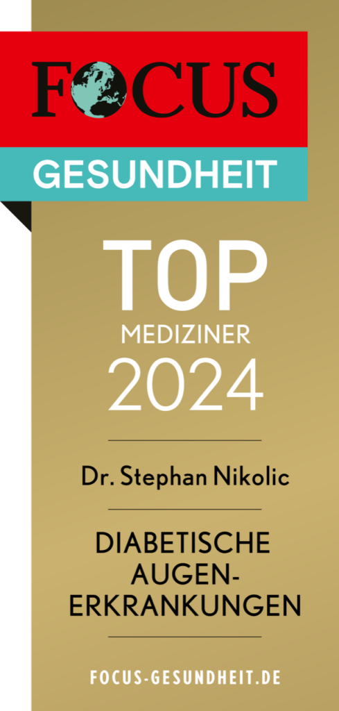 Bild eines Siegels "FOCUS Gesundheit" Top Mediziner 2024 für Diabetische Augenerkrankungen